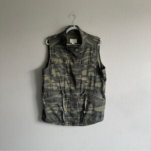 Caslon Green Camouflage Long Vest